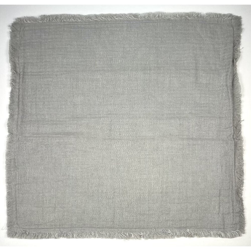 ELISABETH YORK 20"x20" Beige Linen Square Fringe PILLOW SHAM Case NWOT NEW